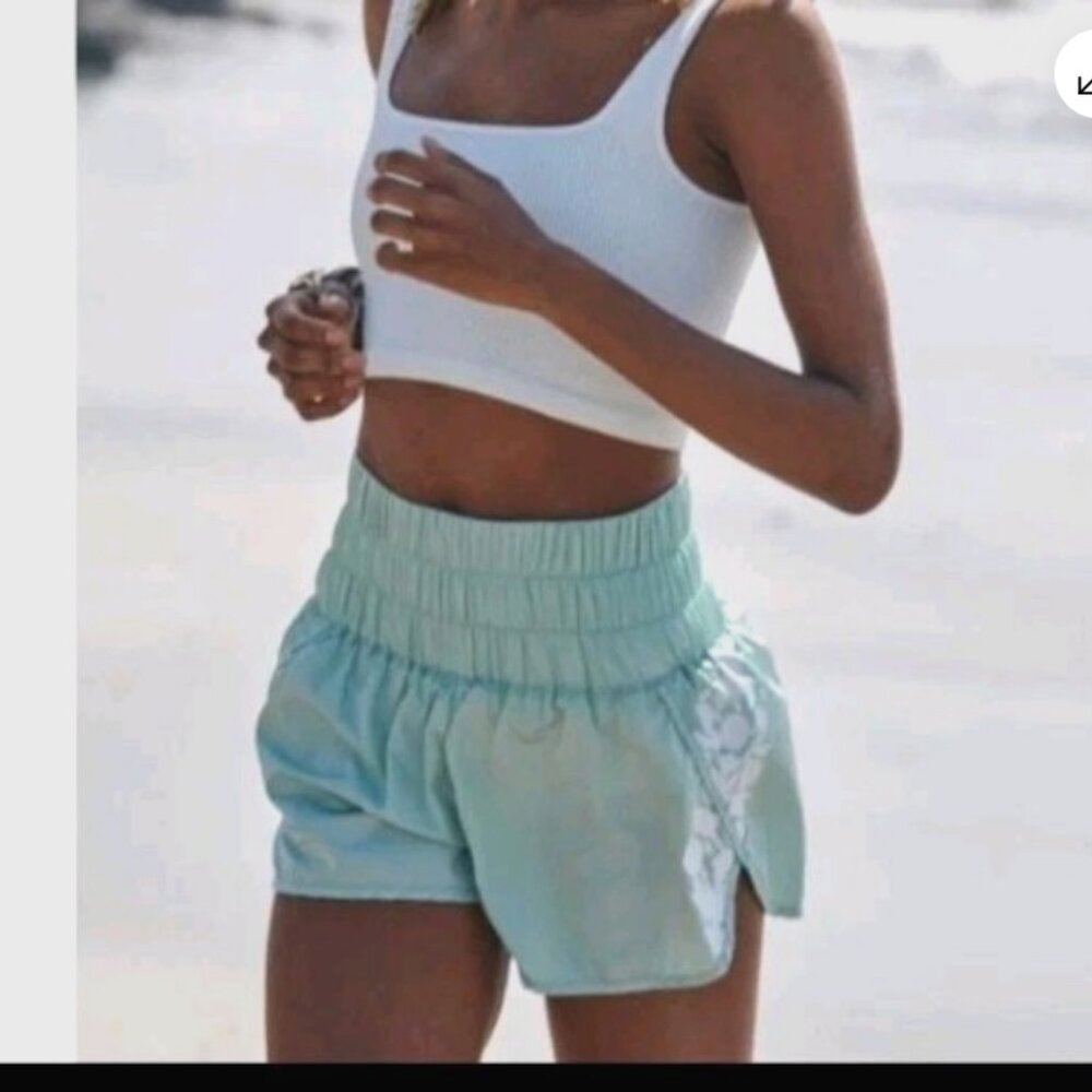 Women's Size S Free People Movement The Way Home Boxing Shorts Mint Seafoam